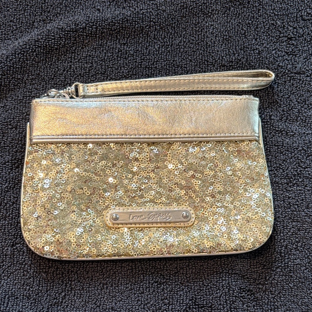 Express Gold Sequin Wristlet